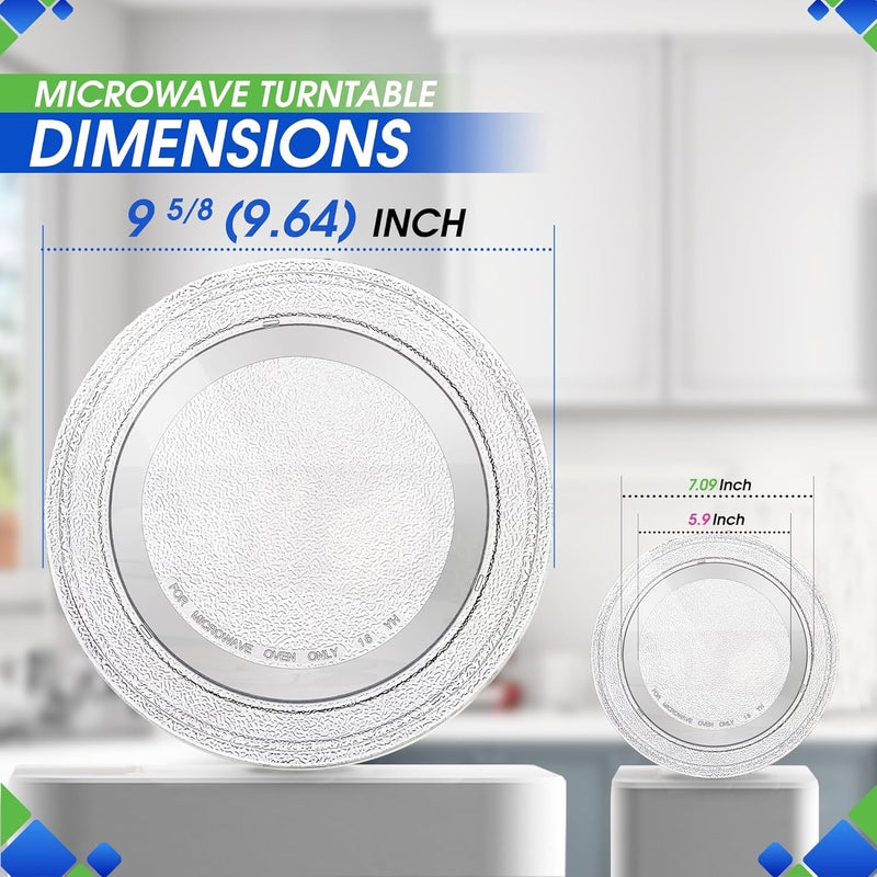 Bagean استبدال طبق الميكروويف 9.6 بوصة لطبق دوار فرن الميكروويف الصغير - طبق زجاجي بديل من LG يناسب العديد من العلامات التجارية - صينية دوارة لتحسين إعادة التسخين والطهي - Image 3