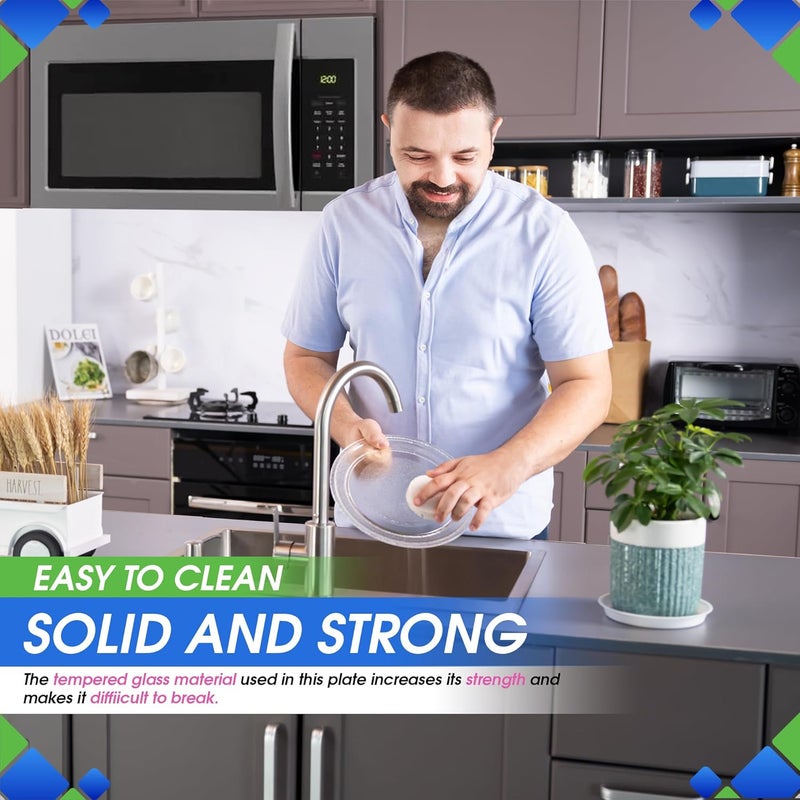 Bagean استبدال طبق الميكروويف 9.6 بوصة لطبق دوار فرن الميكروويف الصغير - طبق زجاجي بديل من LG يناسب العديد من العلامات التجارية - صينية دوارة لتحسين إعادة التسخين والطهي - Image 4