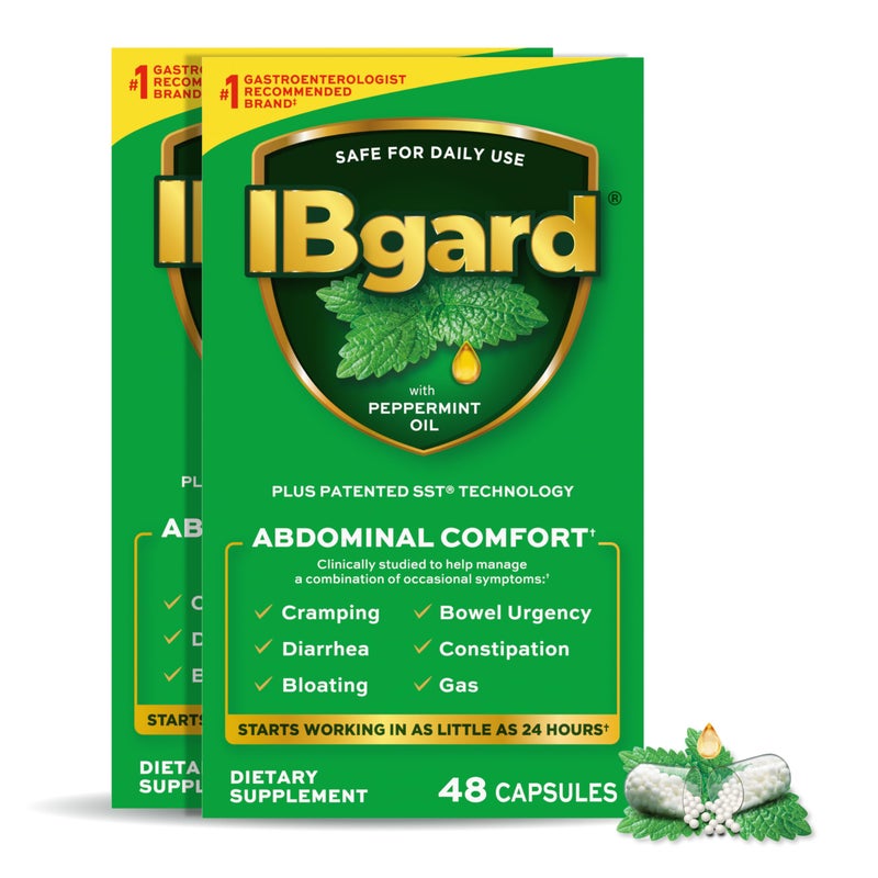 IBgard مكمل صحة الأمعاء IBgard، كبسولات زيت النعناع لراحة البطن، 96 كبسولة (قد يختلف التعبئة)  - Image 1