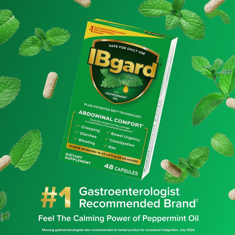 IBgard مكمل صحة الأمعاء IBgard، كبسولات زيت النعناع لراحة البطن، 96 كبسولة (قد يختلف التعبئة)  - Image 2