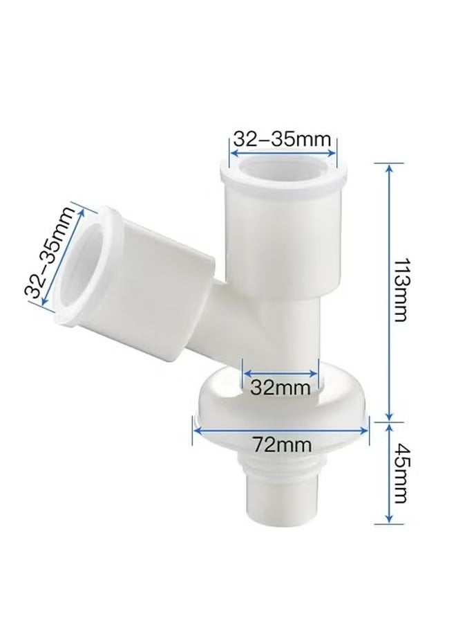 Washing Machine Double Outlet Connector, 3-Way Sewer/Floor Drain Joint, Y-Shaped Diagonal Tee with Accessories  - Image 5