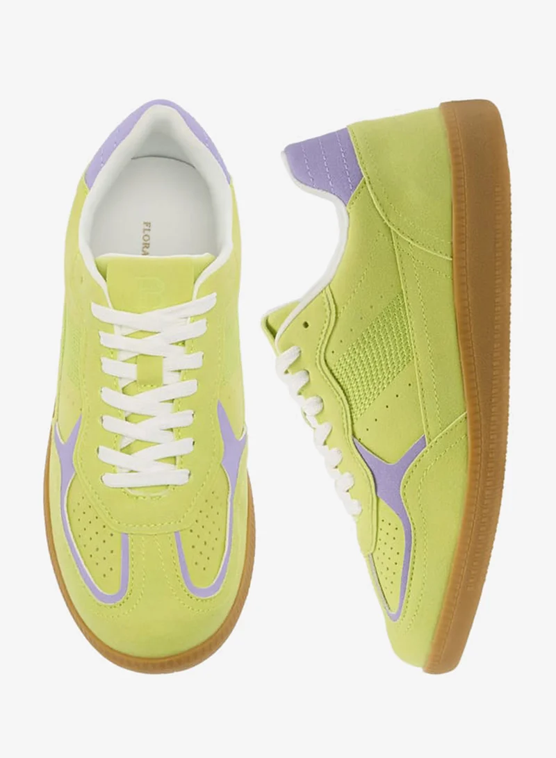 Flora Bella By Shoexpress Womens Textured Lace-Up Ankle Sneakers