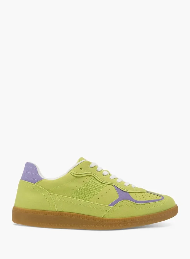 Flora Bella By Shoexpress Womens Textured Lace-Up Ankle Sneakers