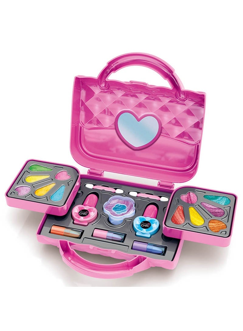 كلمينتوني حقيبة مكياج كريزي شيك - مستحضرات تجميل للأطفال آمنة وقابلة للغسل، مجموعة مكياج للفتيات لعمر 6 سنوات فما فوق - Image 3
