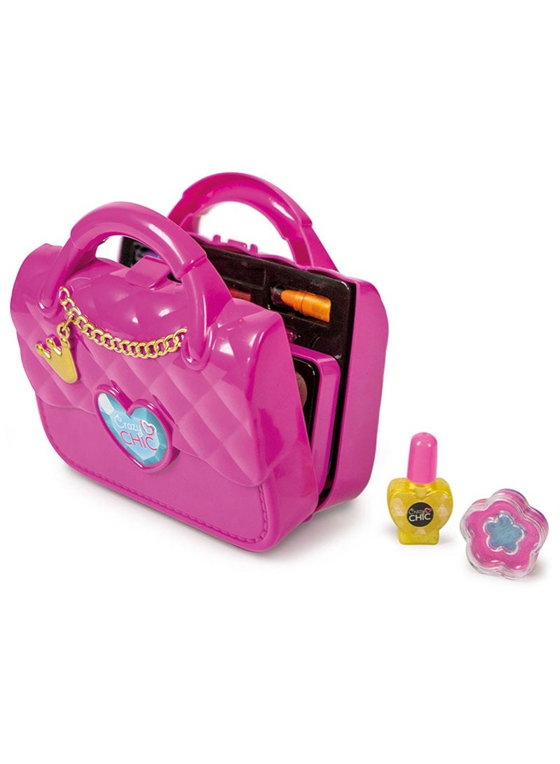 كلمينتوني حقيبة مكياج كريزي شيك - مستحضرات تجميل للأطفال آمنة وقابلة للغسل، مجموعة مكياج للفتيات لعمر 6 سنوات فما فوق - Image 4