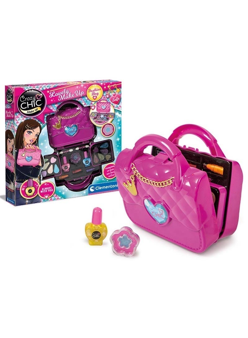 Clementoni Crazy Chic Lovely Fashion Makeup Bag - Safe and Washable Kids' Cosmetics, Makeup Set for Girls Ages 6 and Up - Image 2