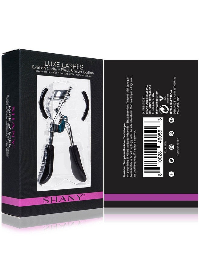 Shany Luxe Lashes Eyelash Curlerprofessional Makeup Tool For Eyelashes With Two Silicone Refill Replacement Padsblack And Silver - Image 3