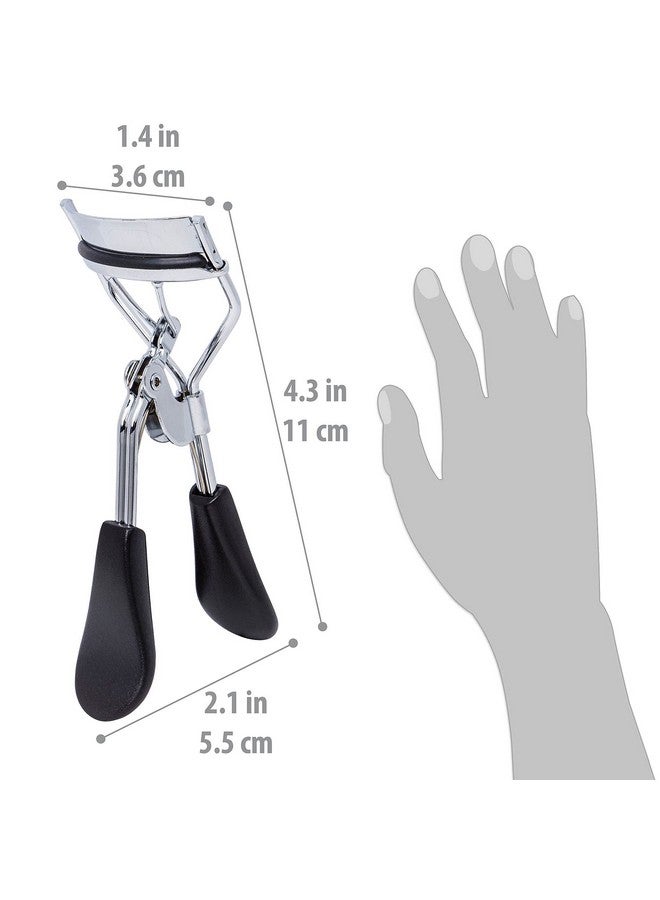 Shany Luxe Lashes Eyelash Curlerprofessional Makeup Tool For Eyelashes With Two Silicone Refill Replacement Padsblack And Silver - Image 4