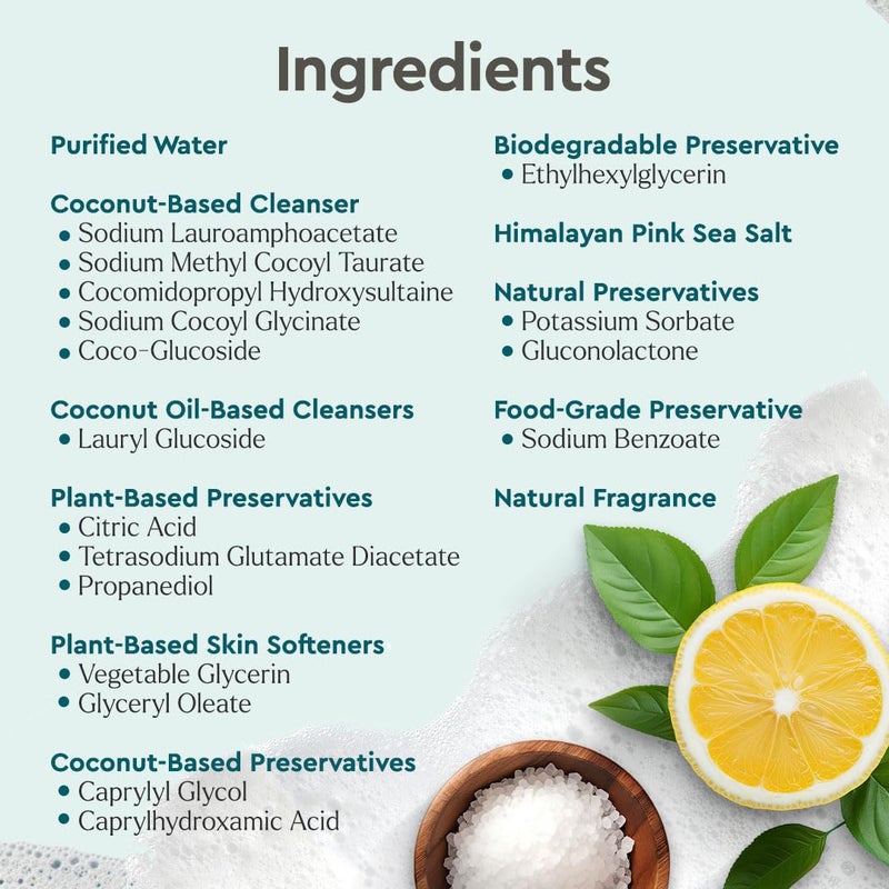 Puracy Body Wash Refill, Natural Body Wash, 98.6% Pure Plant Ingredients, Moisturizing Shower Gel for Women Men Kids, Body Soap for Dry Sensitive Skin Gently Scented with Citrus & Sea Salt, 48 Oz - Image 4
