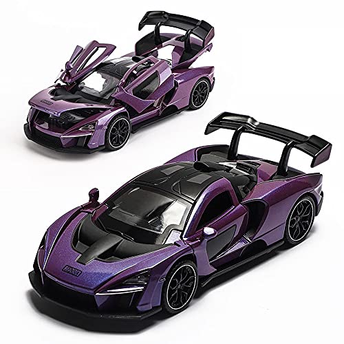 chengchuang 1:32 Scale Mclaren Senna Pull Back Toy Car With Lights And Music - For Kids,Purple - Image 1