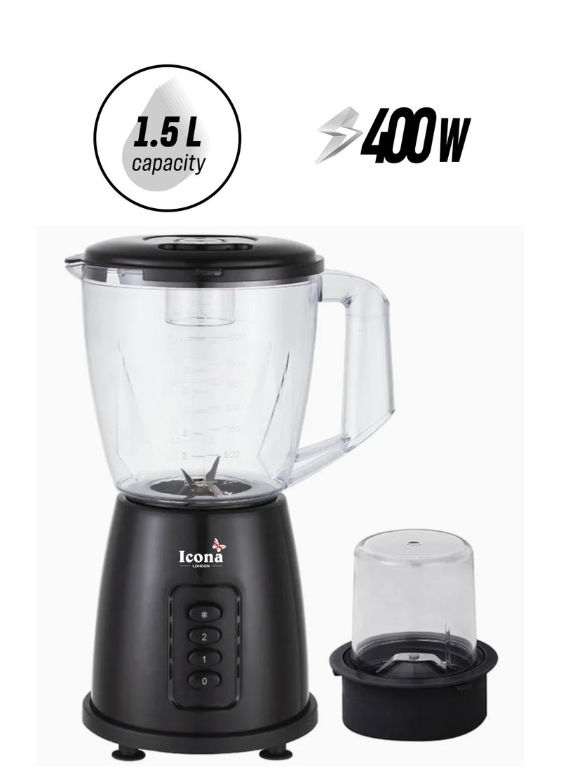 ICONA - Icona Commercial Nutrition Grinder & Blender – 1.5L Food Processor for Juicing, Blending, Ice Crushing, 300-400W Copper Motor for Home, Hotel, Kitchen Use - Image 1