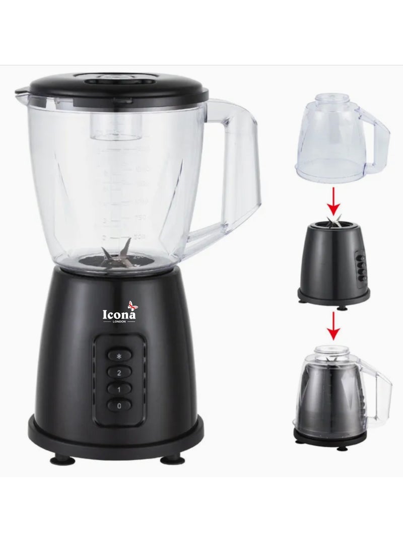 ICONA - Icona Commercial Nutrition Grinder & Blender – 1.5L Food Processor for Juicing, Blending, Ice Crushing, 300-400W Copper Motor for Home, Hotel, Kitchen Use - Image 1