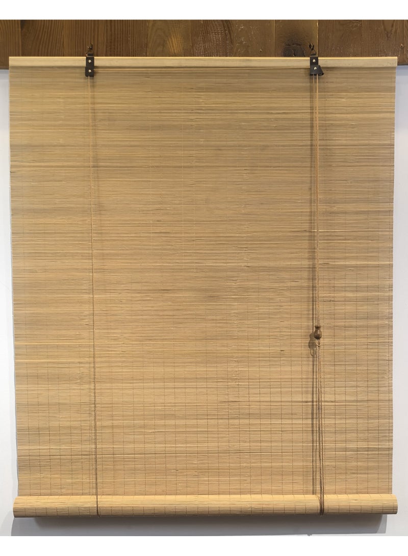 ابلس ستائر بامبو من الخيزران الطبيعي  لون اساسي بيج مع الوان متدخلة سهلة التركيب  معها ادوات التركيب - Image 1