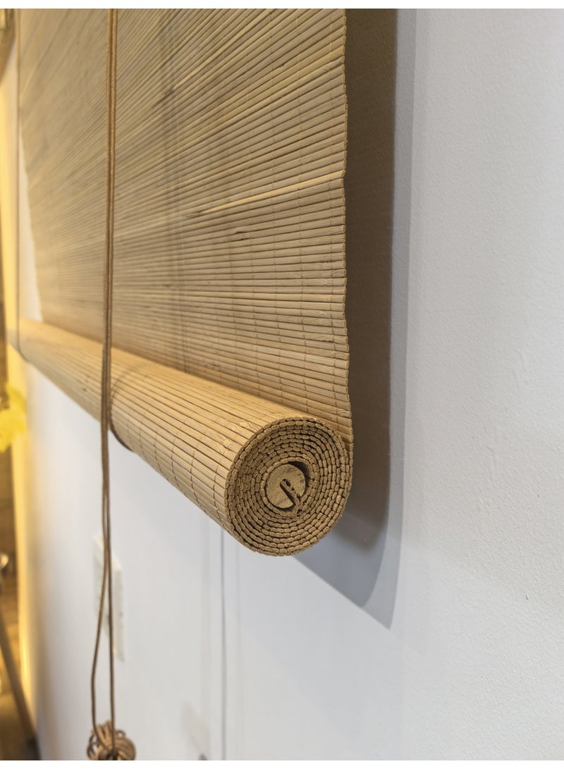 ابلس ستائر بامبو من الخيزران الطبيعي  لون اساسي بيج مع الوان متدخلة سهلة التركيب  معها ادوات التركيب - Image 2