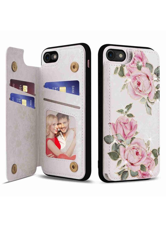 S-TOP Case For iPhone SE 2022 / SE 2020 Printed Double Buckle RFID Anti-theft Phone Case - Image 1