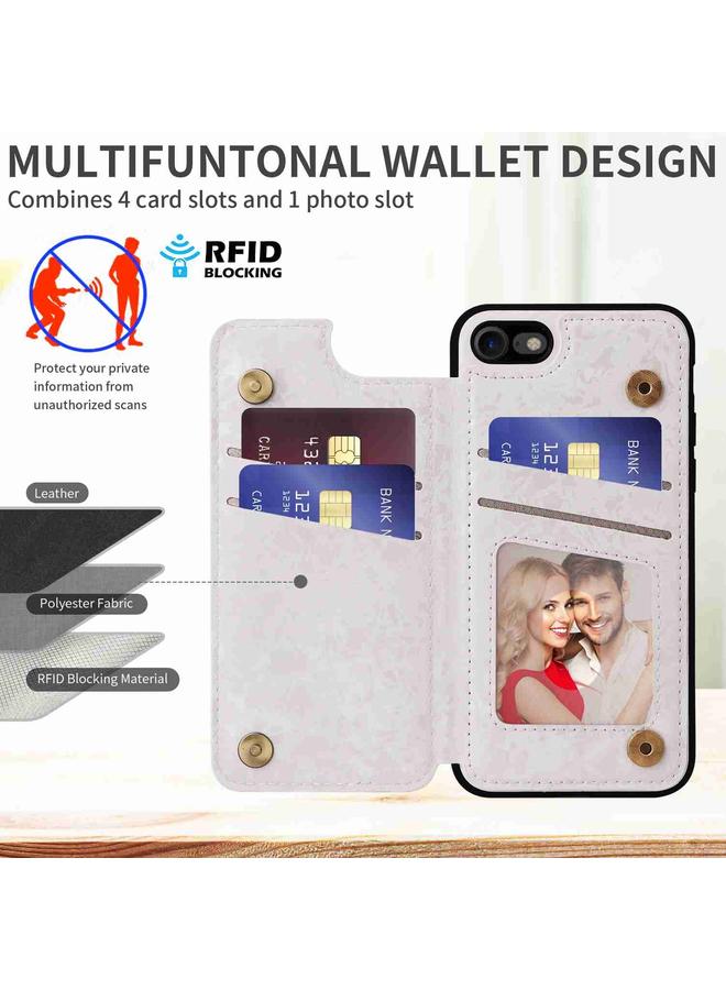 S-TOP Case For iPhone SE 2022 / SE 2020 Printed Double Buckle RFID Anti-theft Phone Case - Image 2