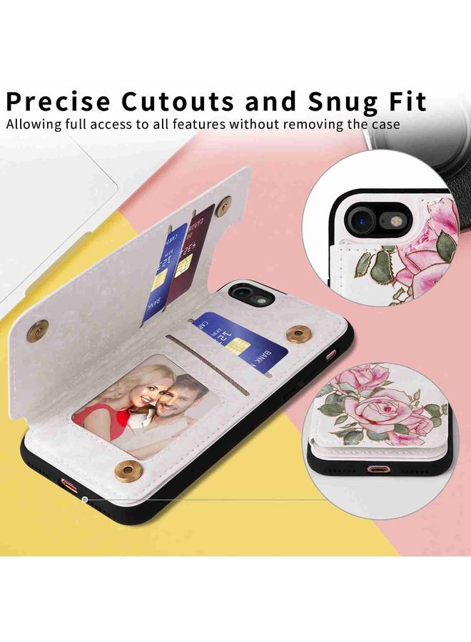 S-TOP Case For iPhone SE 2022 / SE 2020 Printed Double Buckle RFID Anti-theft Phone Case - Image 4