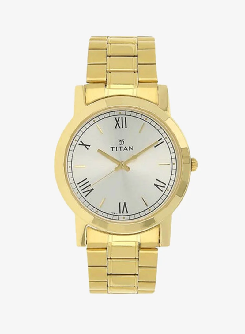 TITAN Men Analog Display Watch With Gold Metal Strap - 1644YM01