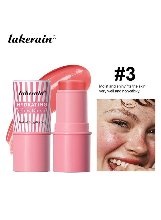 ليكرين أحمر الخدود المرطب المتوهج - الخدين والشفاه والعيون ، أحمر الخدود الكريمي 3 في 1 ، الترطيب والاحتفاظ بالمكياج طويل الأمد # 03 - Image 2