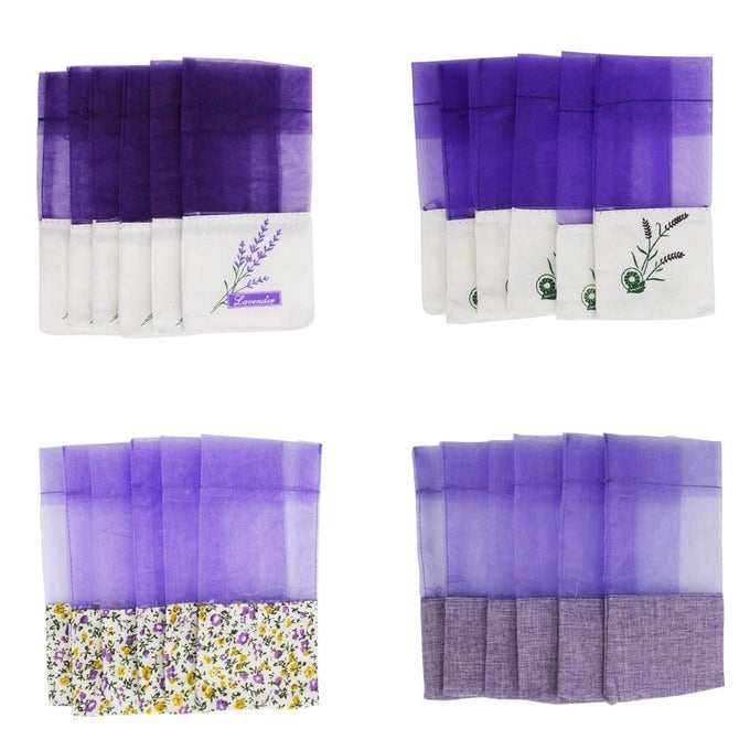 SACHET EMPTY BAGS PURPLE GAUZE COTTONRAMIE SACKS FOR LAVENDER SPICE AND HERBS 24PCS