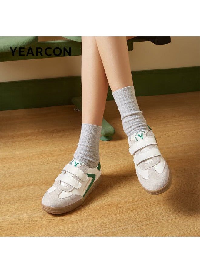 YEARCON Yierkang Women's Shoes Magic Tape Early Spring Comfortable Training Shoes Lightweight Sports Casual Shoes 28001w White/green Size 36 - Image 2