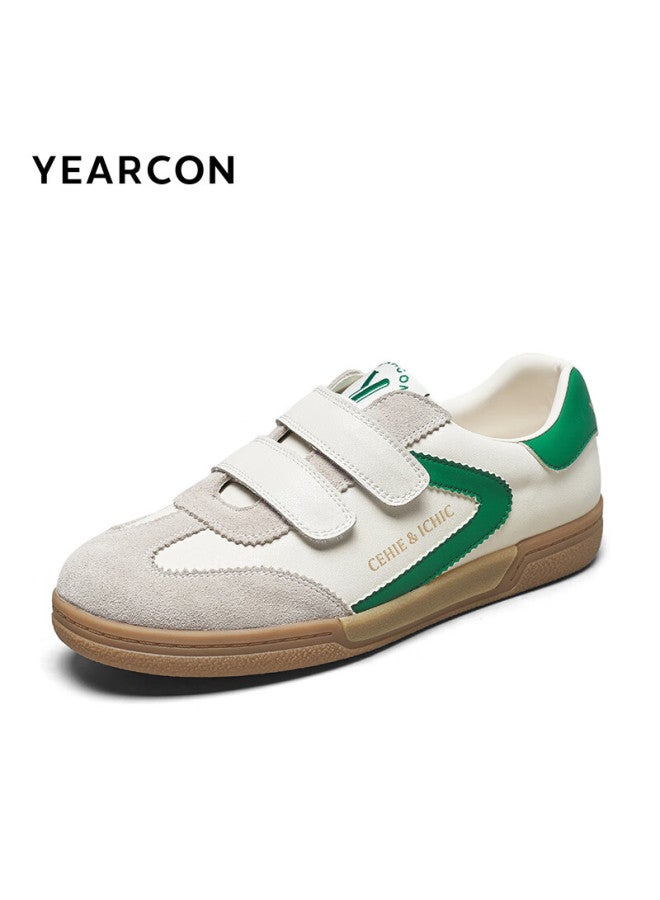 YEARCON Yierkang Women's Shoes Magic Tape Early Spring Comfortable Training Shoes Lightweight Sports Casual Shoes 28001w White/green Size 36 - Image 3