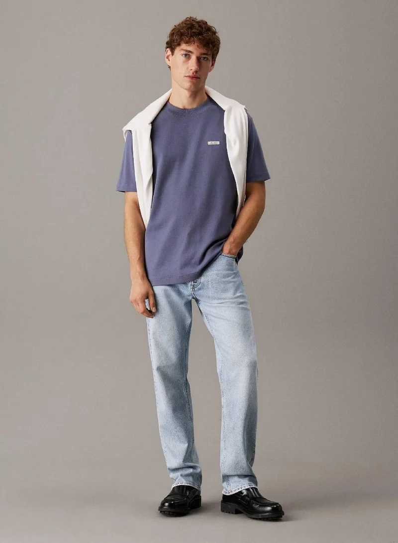 Calvin Klein Jeans Grisaille Cotton Stretch Badge T-Shirt for Men | Best Price UAE