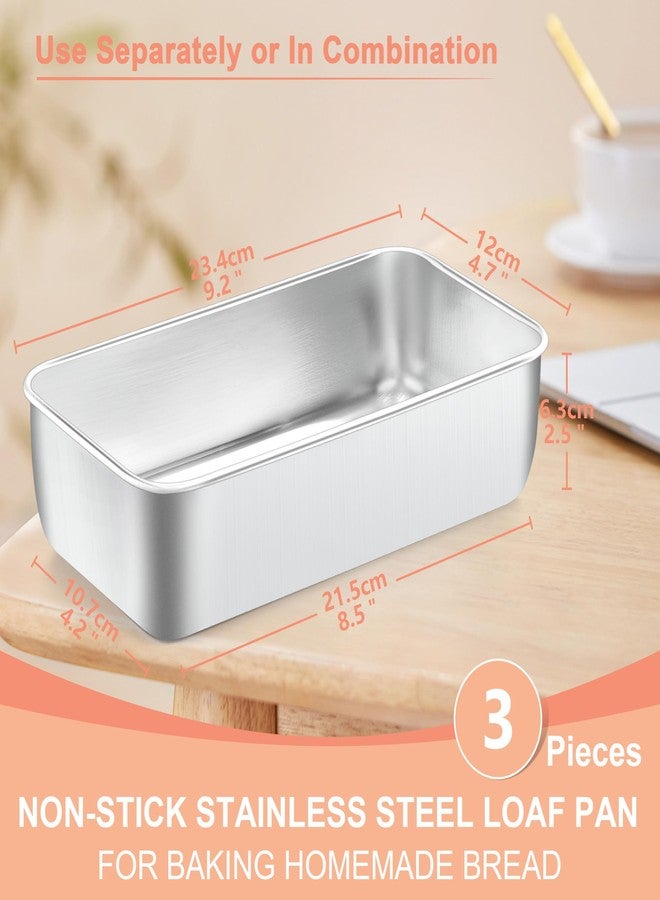 Herogo 9 x 5 Inch Loaf Pans Set of 3, Rectangle Bread Loaf Pans for Baking Bread Homemade Meatloaf, Banana, Brownies, Lasagnas, Oven & Dishwasher Safe - Image 2