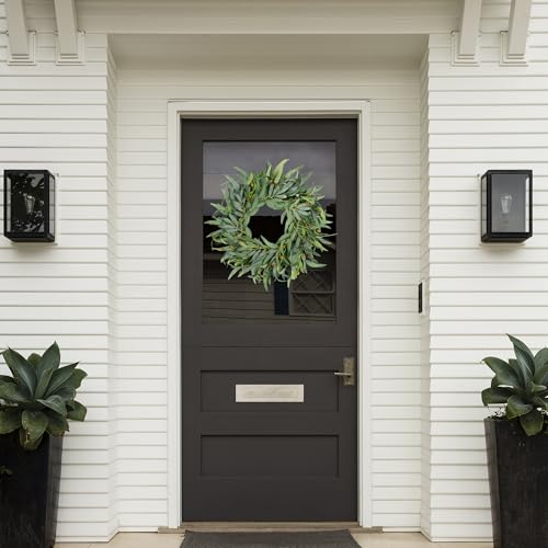 Sggvecsy Artificial Olive Wreath for Front Door 22 inch Greenery Wreath with Olive Leaves Olive Bean Green Leaves Wreath Spring Summer Wreath for All Seasons Wall Window Home Indoor Outdoor Decor - Image 2