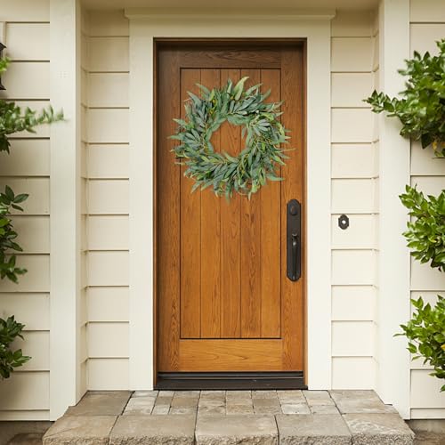 Sggvecsy Artificial Olive Wreath for Front Door 22 inch Greenery Wreath with Olive Leaves Olive Bean Green Leaves Wreath Spring Summer Wreath for All Seasons Wall Window Home Indoor Outdoor Decor - Image 4