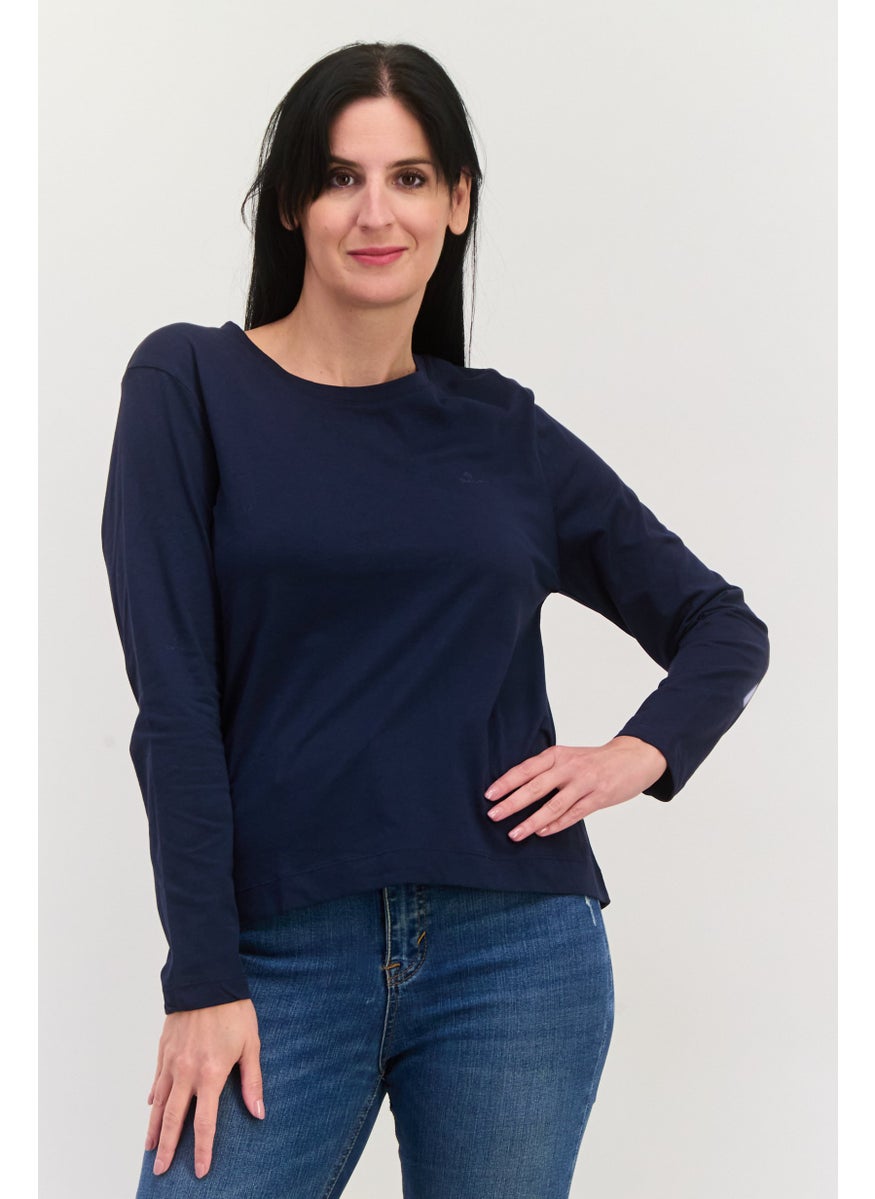 Women Round Neck Long Sleeve Embroidered Logo T-Shirt, Navy - pzsku/Z5573EA96AD35D90C93E2Z/45/_/1737642072/64be5559-692e-4d67-8893-0bb4263bb9c4