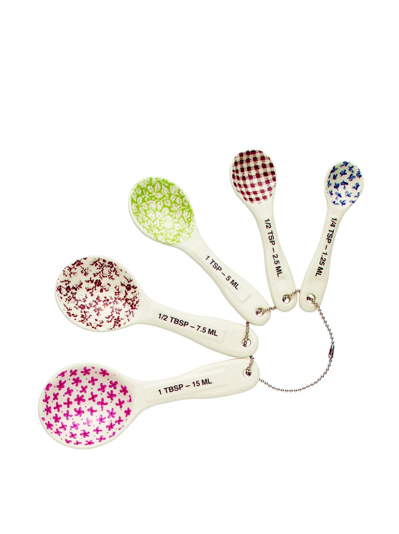 Rae Dunn Magenta 5 Piece Stoneware Measuring Spoon Set