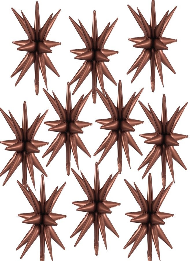 YPSelected 10 Pcs Star Explosion Starburst Balloons One-Piece Foil Cone Balloons for Birthday Wedding Anniversary Party Backdrop Decoration (Brown, 22 Inch) - Image 1