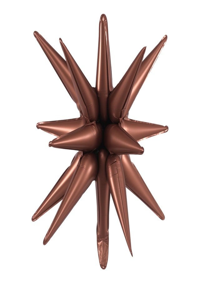 YPSelected 10 Pcs Star Explosion Starburst Balloons One-Piece Foil Cone Balloons for Birthday Wedding Anniversary Party Backdrop Decoration (Brown, 22 Inch) - Image 3