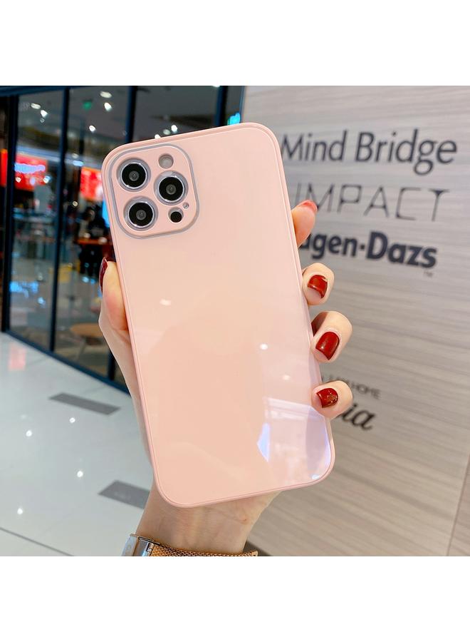 S-TOP Case For iPhone 11 Pro Solid Color Tempered Glass Phone Case - Image 1