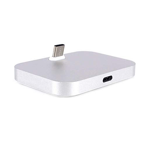 Yeebline Type C Charger Dock, [Aluminum Alloy] USB Type-C Charger Stand Cradle Charging Station Compatible with iPhone 15 Series, Nexus 6P/5X, OnePlus 3T/3/2 and Other USB-C Devices (Silver Aluminum) - Image 1