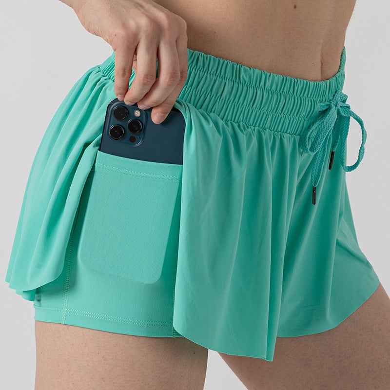 Generic 2024 New Womens Yoga Skirt Shorts with Pockets Apple green skirt 
