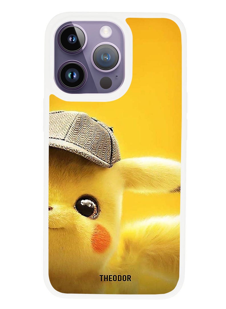 Theodor Protective Case Anti Scratch Shock Proof Cover For APPLE IPHONE 14 PRO MAX Pokemon Pikachu (White Bumper) - Image 1
