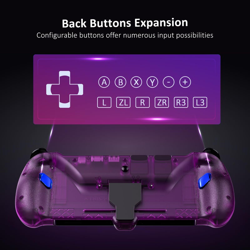 NexiGo Hall Effect Gripcon with Kickstand and HDMI Out for TV Docking, Hall Sensing Joystick for Switch/Switch OLED, Handheld Mode, 4K/1080P Supported HDMI and USB 3.0 Port, Purple - Image 4