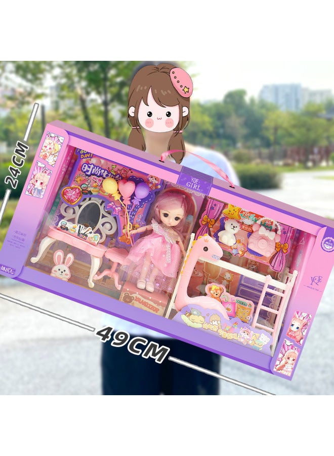 Princess Barbabi Doll Gift Box Set Children's Play Dress-up Girl Toy Institutional Gift Wholesale-Color:Goo Card Tote  - Image 2