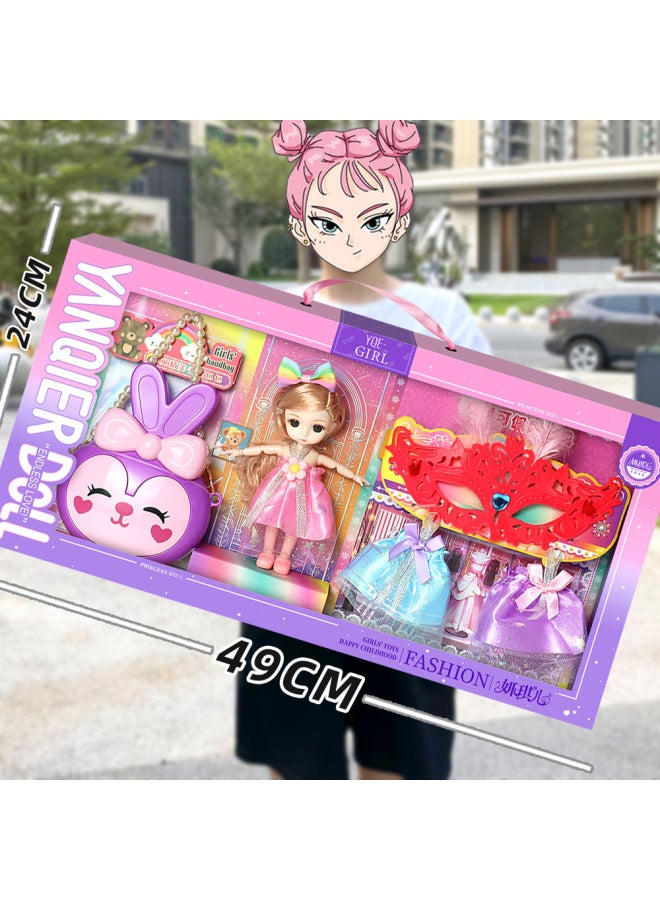 Princess Barbabi Doll Gift Box Set Children's Play Dress-up Girl Toy Institutional Gift Wholesale-Color:Goo Card Tote  - Image 3