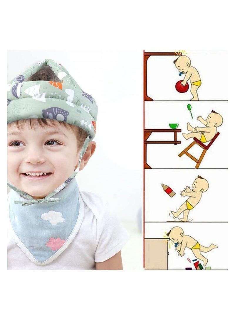 Baby Head Protector Helmet Breathable Safety Head Guard Cushion with Adjustable Straps Protection Cap Harnesses Hat for Infant Toddlers Learn to Walk and Kid Gray Forest - Image 4