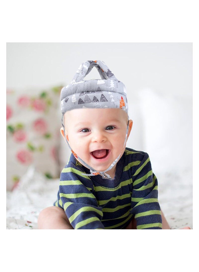 Baby Head Protector Helmet Breathable Safety Head Guard Cushion with Adjustable Straps Protection Cap Harnesses Hat for Infant Toddlers Learn to Walk and Kid Gray Forest - Image 5
