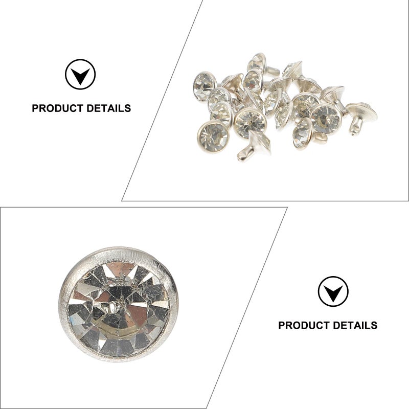 Mixed Silver Rhinestone Metal Studs for Leather Craft Repair Bag Decoration 6mm 8mm 10mm 60 Pcs - Image 4