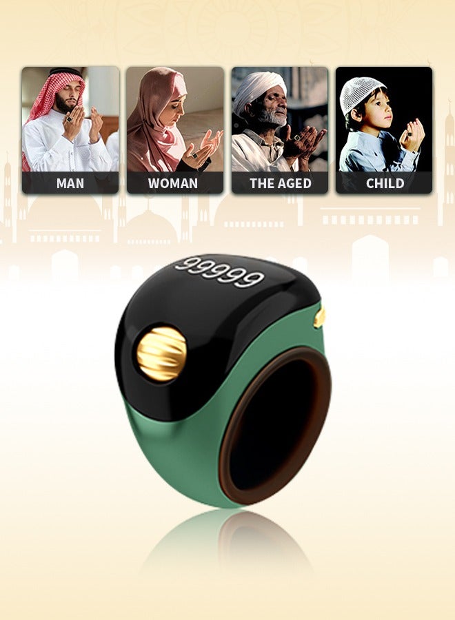 Wearable Tasbeeh Ring, Rechargeable Smart Counter, Zikr Ring with OLED HD Screen and Vibration Reminder, 99999 Count Suitable for Focused Prayers, Meditation, and Spiritual Practice  - Image 1