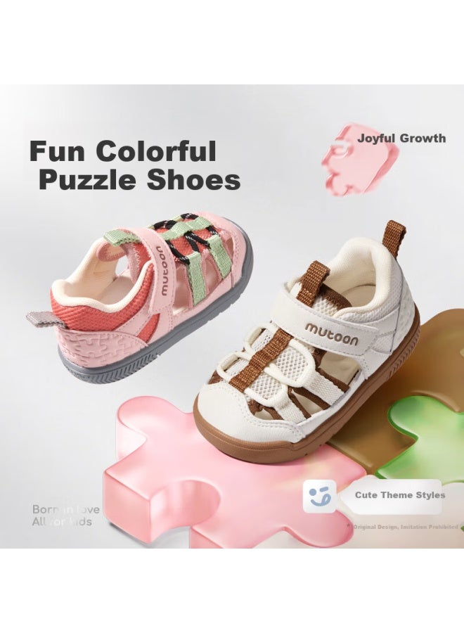 Shepherd Boy Children's Shoes Boys' Peep-toe Sandals Summer Style Girls' Baby Soft Bottom Shoes Olive Green Size 16 - Image 2