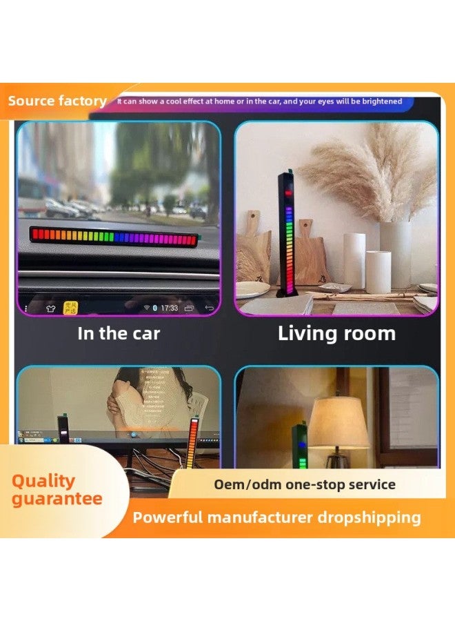 إسكدنيا مصباح شفط مغناطيسي RGB للتحكم الصوتي، مصباح LED لجو الكمبيوتر، مصباح إيقاع ثلاثي الأبعاد، مصباح موسيقى، سطح المكتب، أسلاك مجانية للسيارة، لون الضوء: نسخة ثلاثية الأبعاد مطورة + تطبيق + شفط مغناطيسي - Image 3