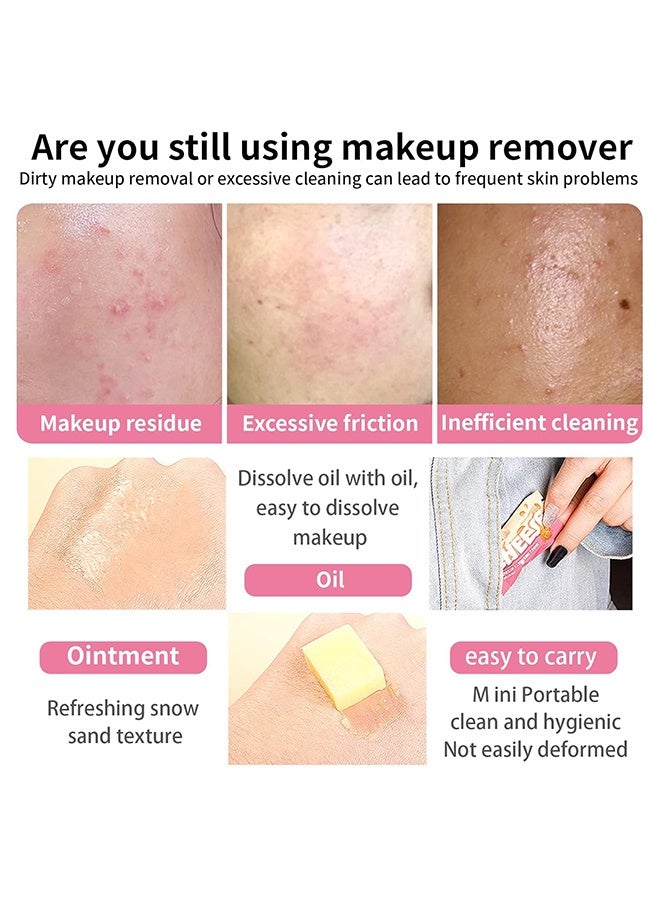 JULIA POP Makeup Cleansing Cream,Travel Size Face Cleansing Balm Makeup Remover Gentle Nourishing Facial Cleansing Melting Balm to Oil Mild Eye Lip Face 3-in-1 Refreshing Clean Balm Makeup Remover Oil Set for All Skin -8pcs  - Image 3