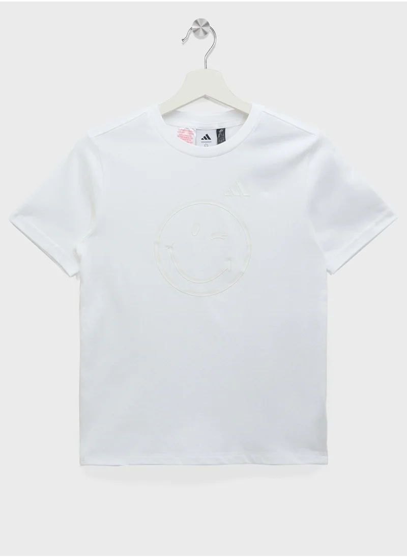 اديداس Youth Smiley World Graphic T-Shirt