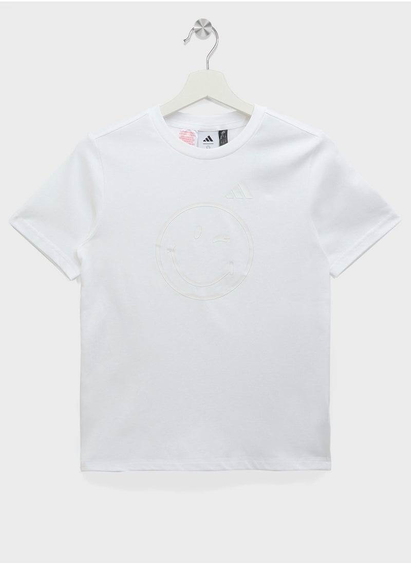 Adidas Youth Smiley World Graphic T-Shirt  - Image 1